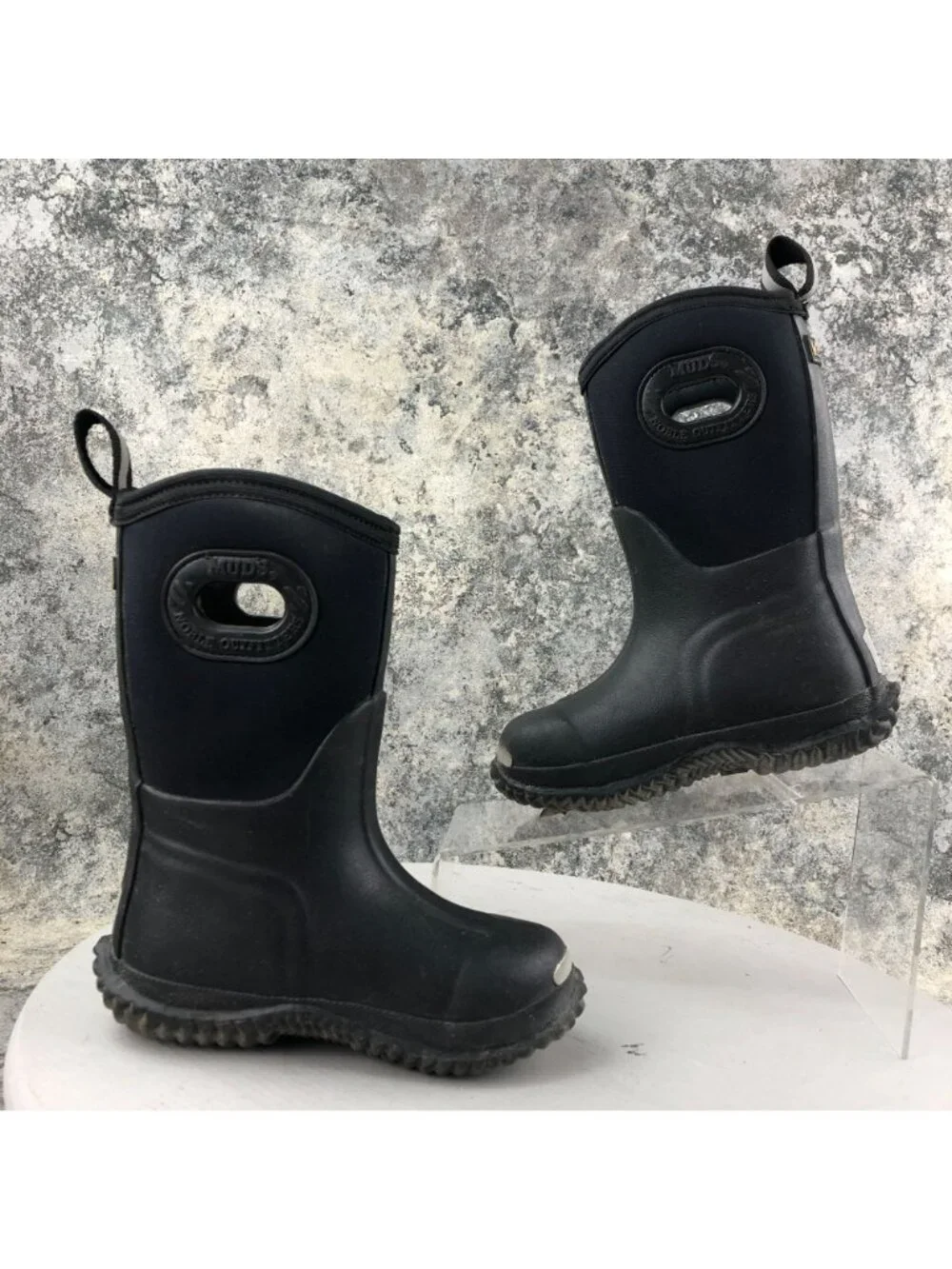 Noble Outfitters Kid's Size 10 Muds High Black Waterproof Pull-On Rain Boots